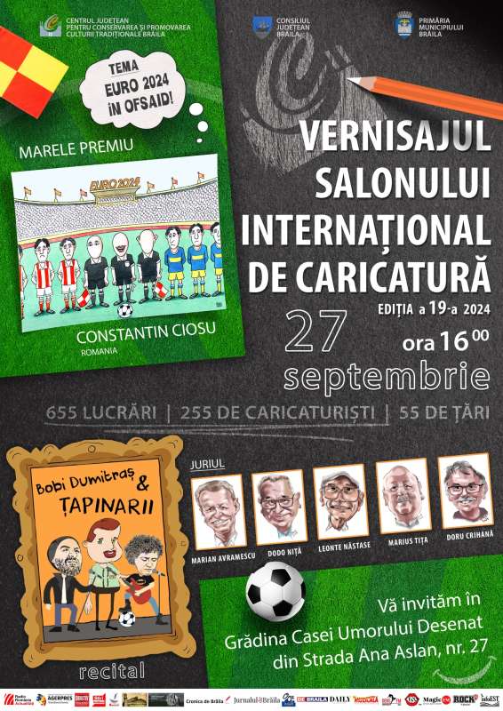 250 de caricaturişti din 55 de ţări, la Salonul Internaţional de Caricatură