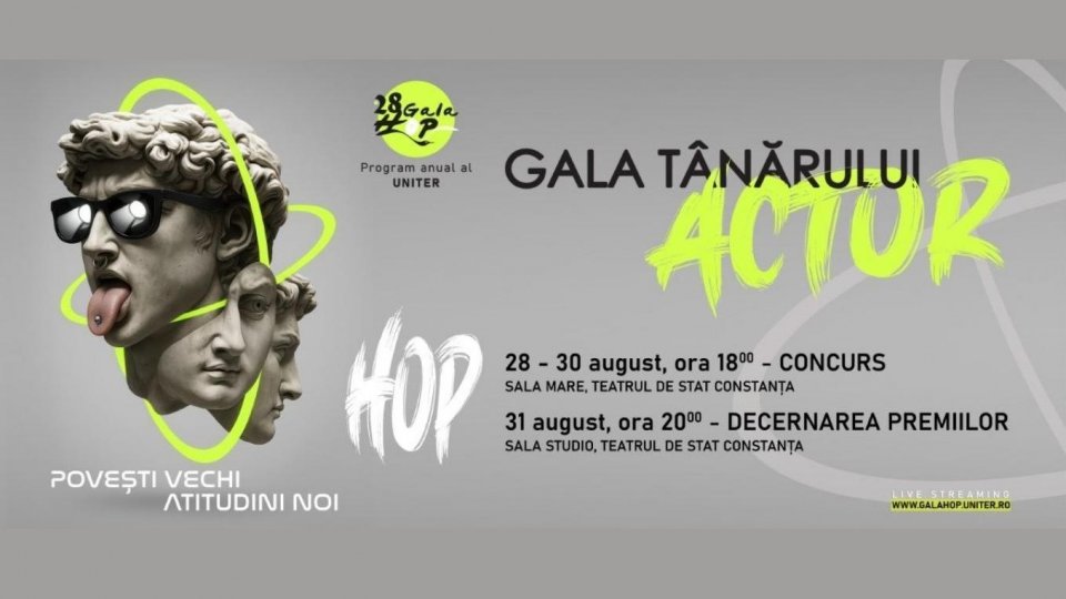 Programul Galei Tânărului Actor – HOP 2025, ediţia a 28-a, la Teatrul de Stat Constanţa