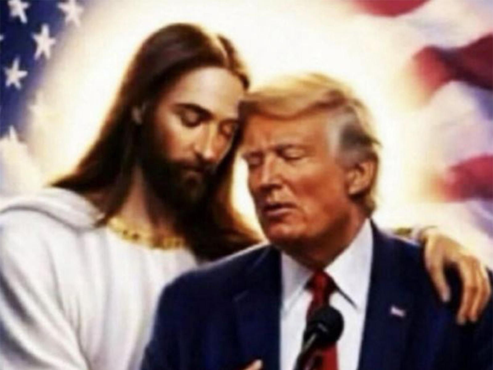 Trump recidivează, publică o nouă fotografie generată de AI cu el însuşi îmbrăţişat de Iisus